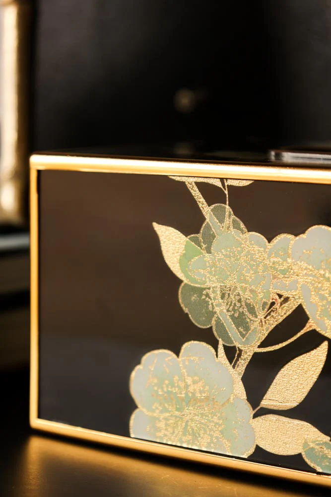 Black & Gold Blossom Tissue Box - Image 5