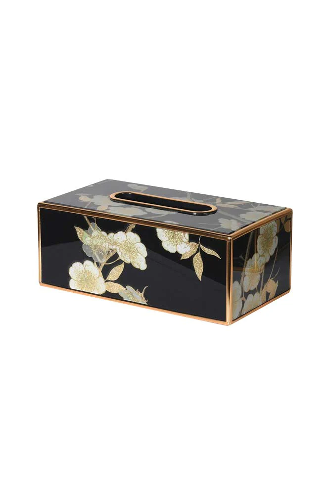 Black & Gold Blossom Tissue Box - Image 8