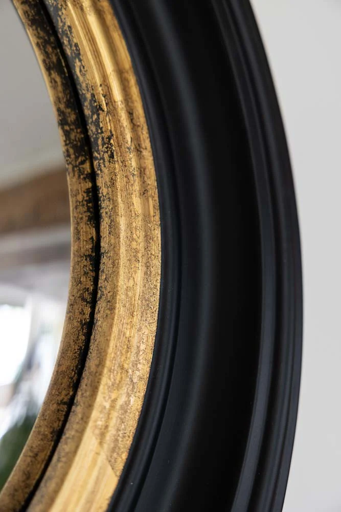 Black & Gold Framed Convex Mirror - Image 7