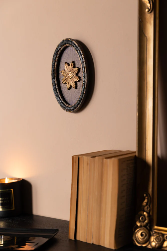 Black & Gold Framed Mystic Eye Wall Decor - Image 2
