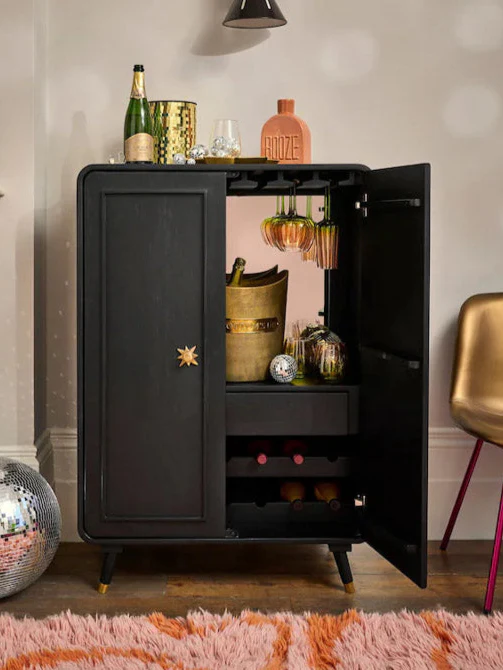 Black & Gold Ringo Drinks Cabinet - Image 3