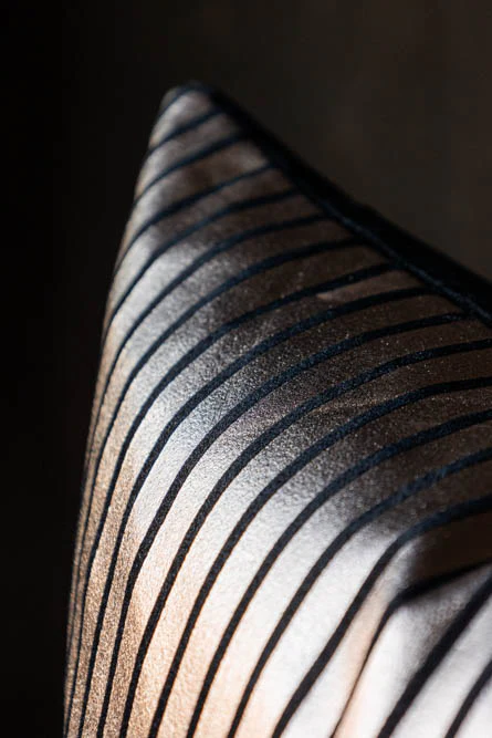 Black & Gold Striped Cushion - Image 6