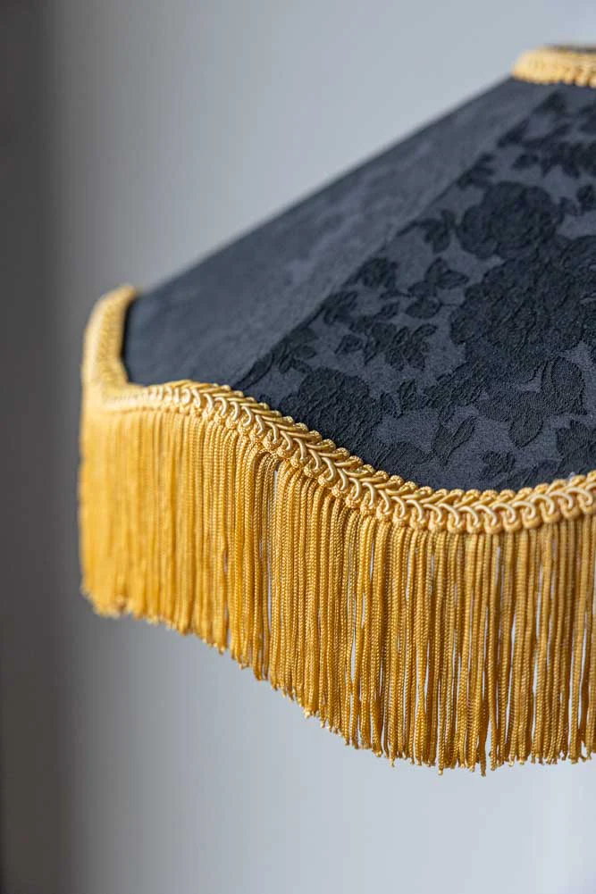 Black & Gold Tassel Ceiling Light Shade - Image 2