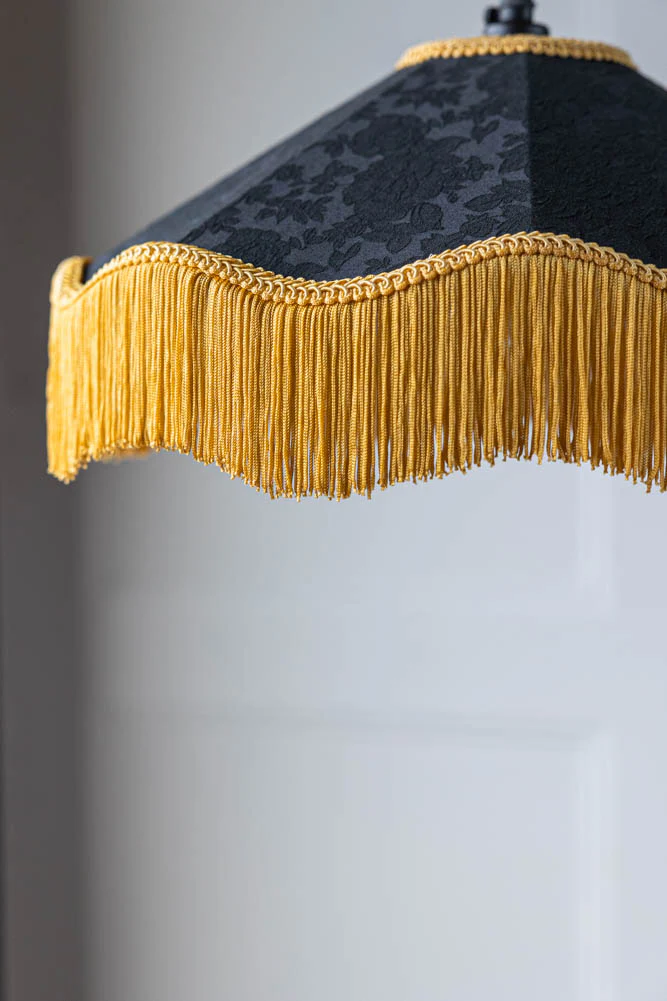 Black & Gold Tassel Ceiling Light Shade - Image 4