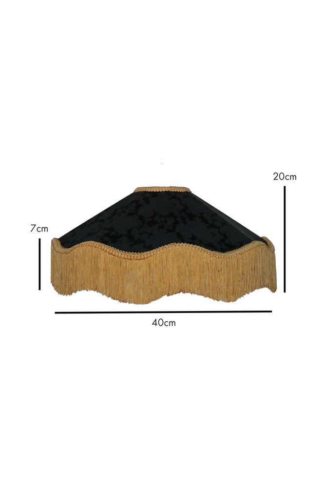Black & Gold Tassel Ceiling Light Shade - Image 8
