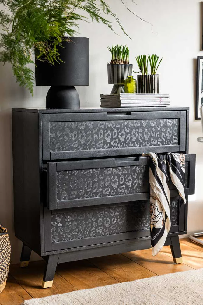 Black Leopard Print Chest Of Drawers - Image 2