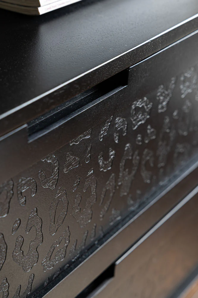 Black Leopard Print Chest Of Drawers - Image 3