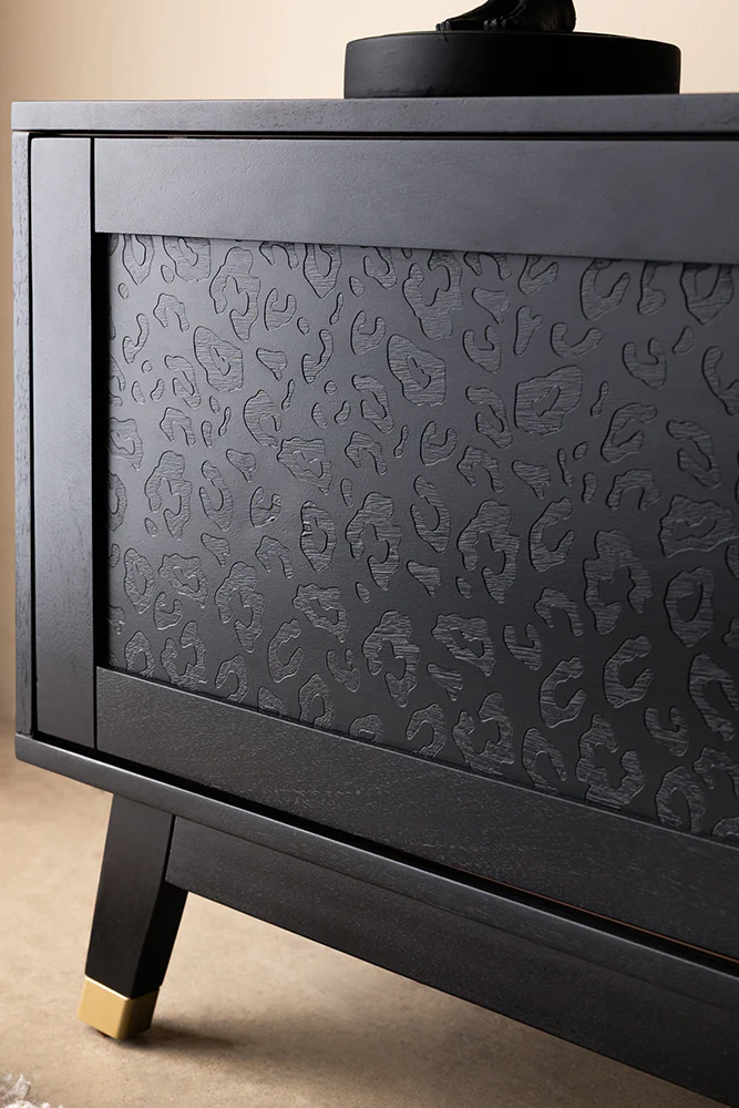 Black Leopard Print TV Unit - Image 3