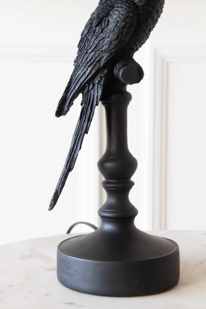 Black Parrot Table Lamp With Lamp Shade - Image 2