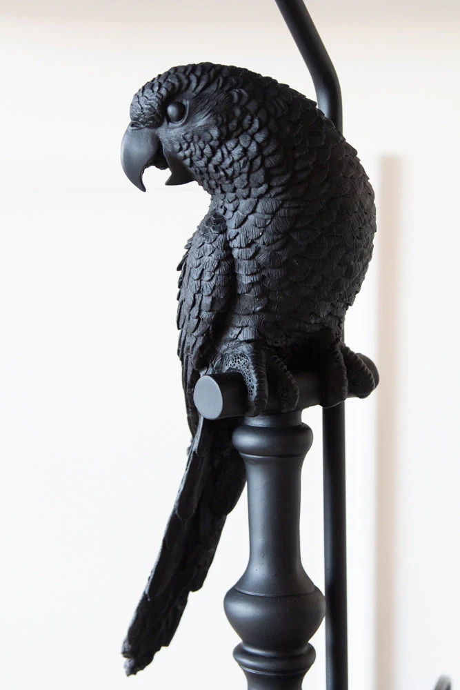 Black Parrot Table Lamp With Lamp Shade - Image 3