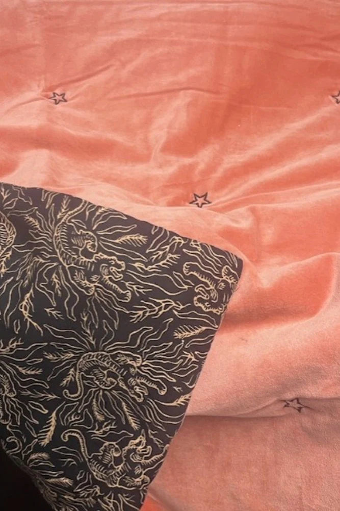 Black & Pink Velvet Tiger Reversible Quilt - SECONDS - Image 2
