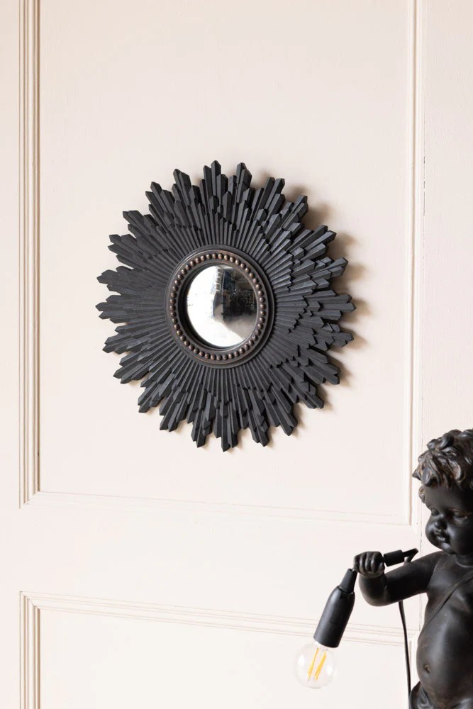 Black Starburst Traditional Convex Mirror - Image 2