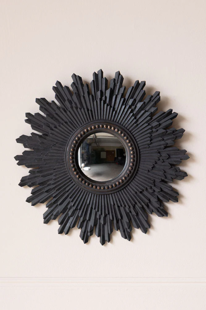 Black Starburst Traditional Convex Mirror - Image 3