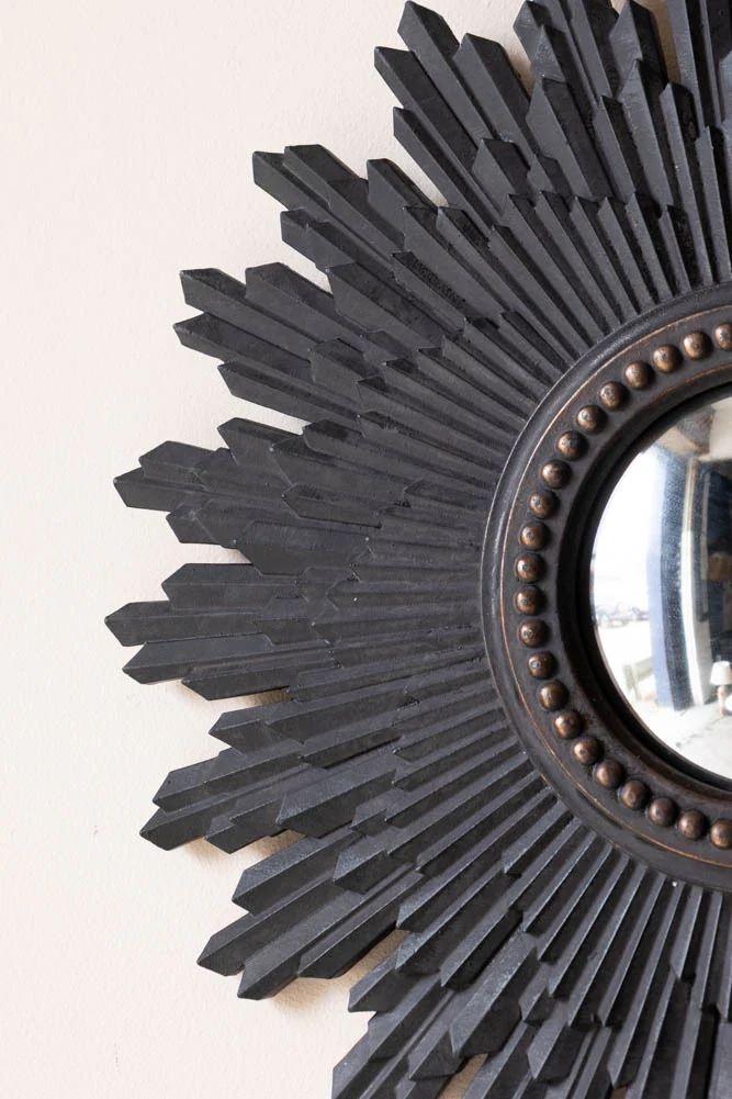 Black Starburst Traditional Convex Mirror - Image 4