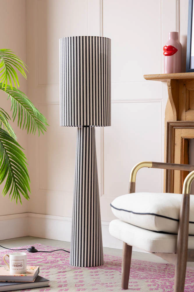 Black & White Stripe Floor Lamp - Image 2