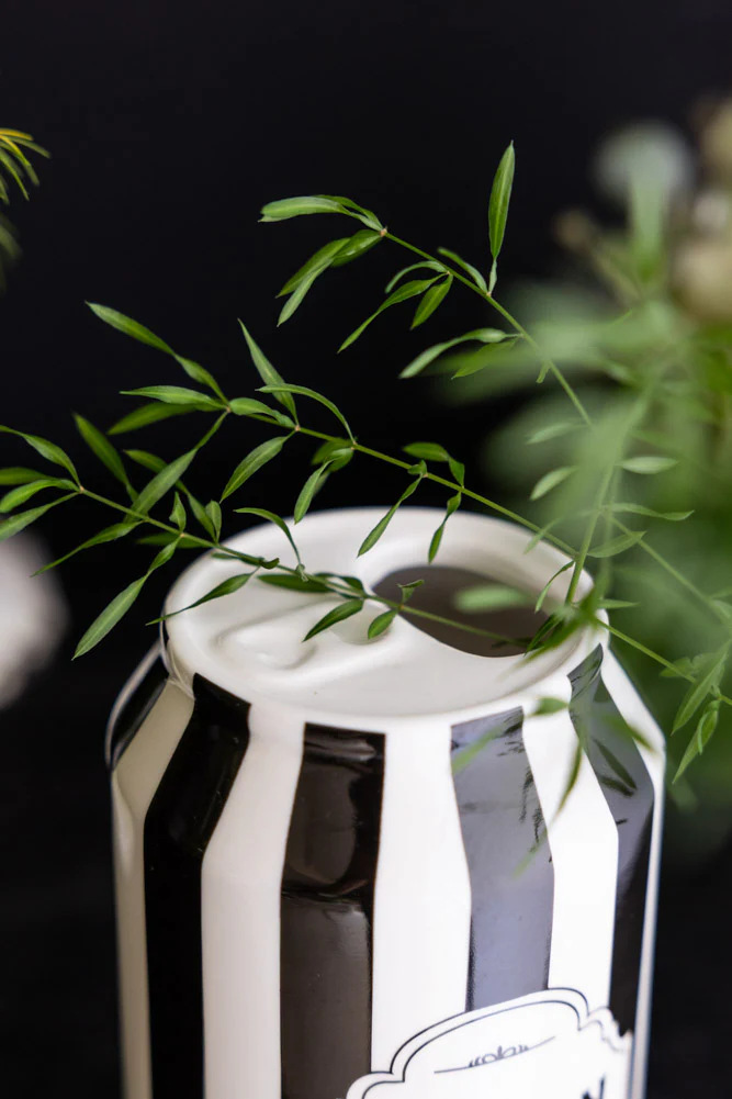 Black & White Stripe Poison Can Display Ornament - Image 4