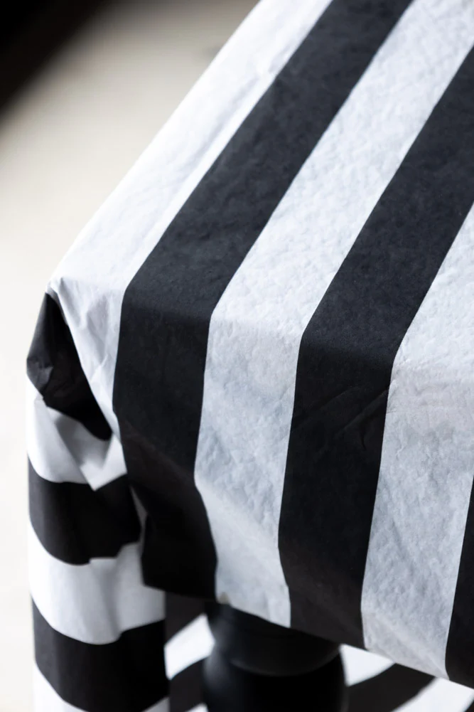 Black & White Striped Paper Tablecloth - Image 6