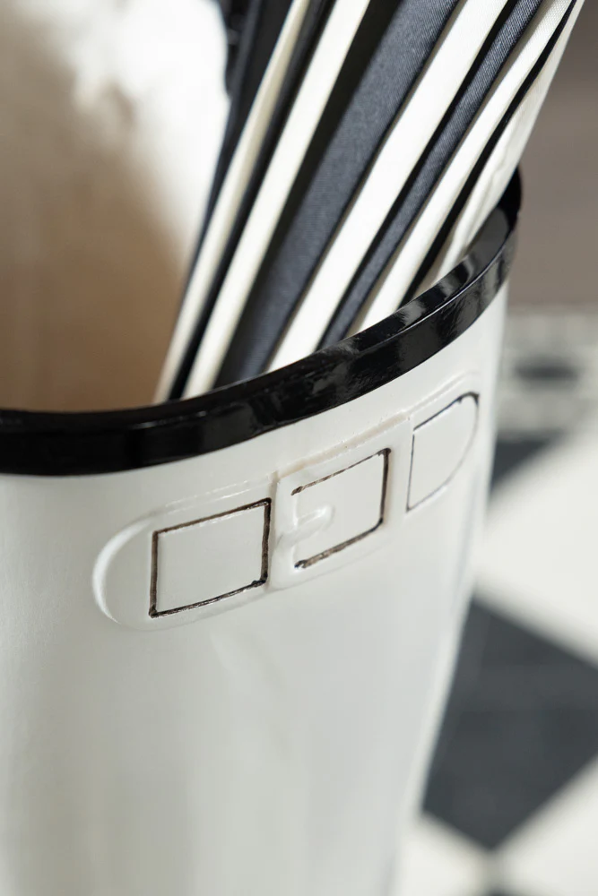 Black & White Wellington Boot Umbrella Stand - Image 2