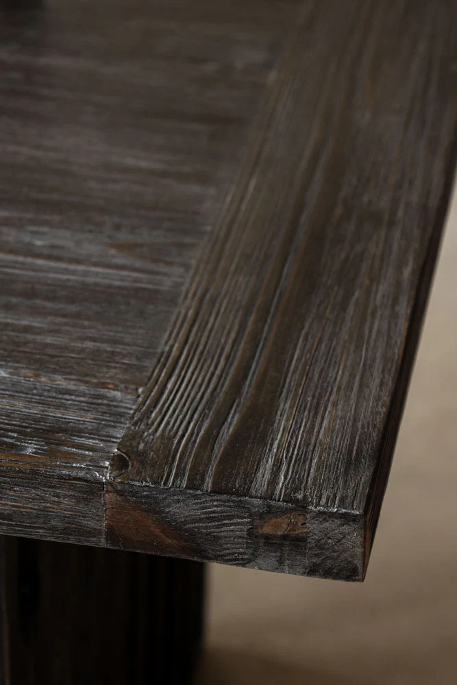 Black Wood Dining Table With Slatted Legs - Image 3
