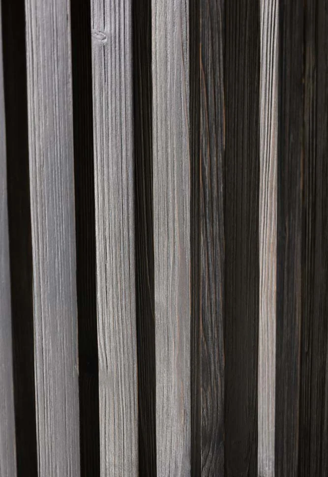 Black Wood Dining Table With Slatted Legs - Image 4
