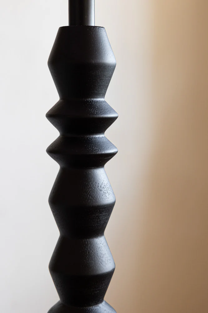 Black Wood Spindle Floor Lamp - Base Only - Image 2