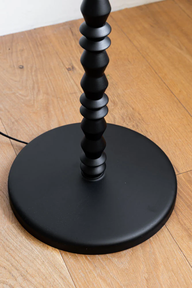 Black Wood Spindle Floor Lamp - Base Only - Image 3
