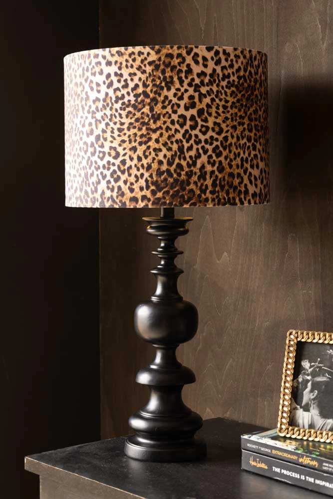 Black Resin Turned Table Lamp Base - Image 2