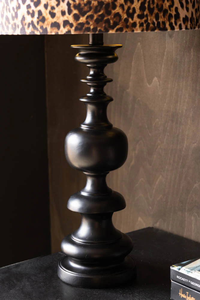 Black Resin Turned Table Lamp Base - Image 3