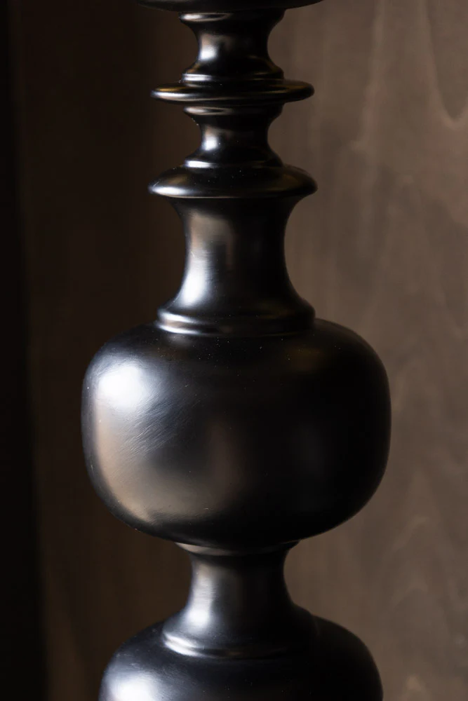 Black Resin Turned Table Lamp Base - Image 4