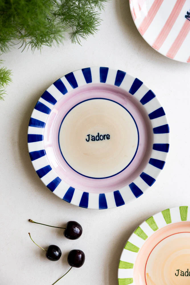 Blue & Pink J’adore Ceramic Serving Plate - Image 3