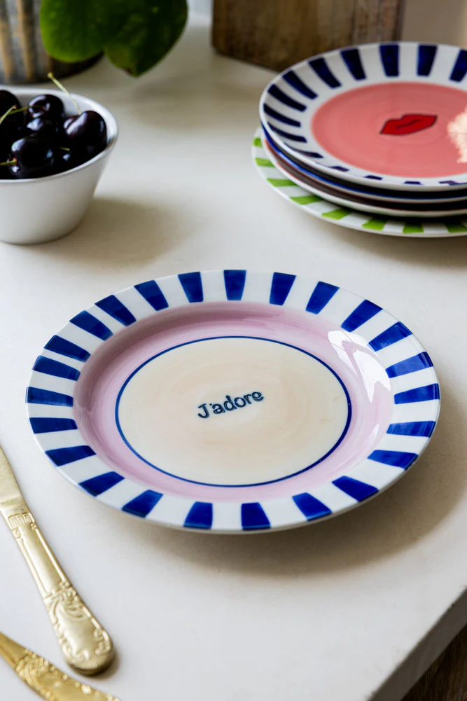 Blue & Pink J’adore Ceramic Serving Plate - Image 4
