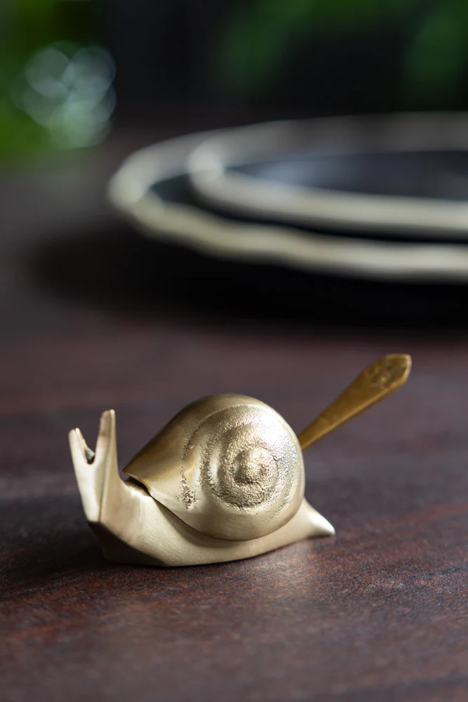 Brass Disco Snail Salt Cellar
