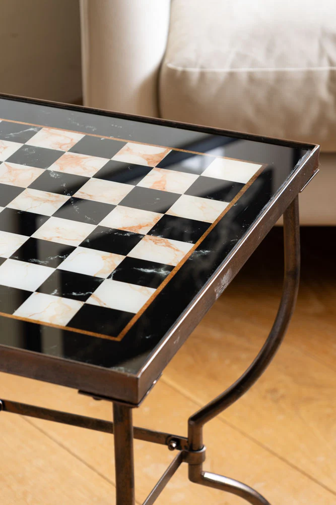 Bronze Effect Chess Side Table - Image 3