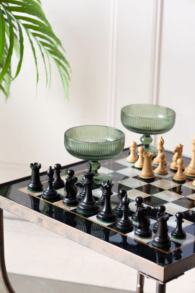 Bronze Effect Chess Side Table - Image 6