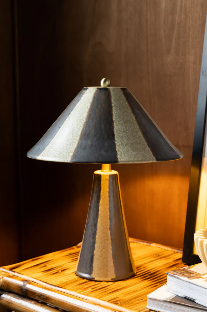 Brown Stripe Carnival Table Lamp - Image 2