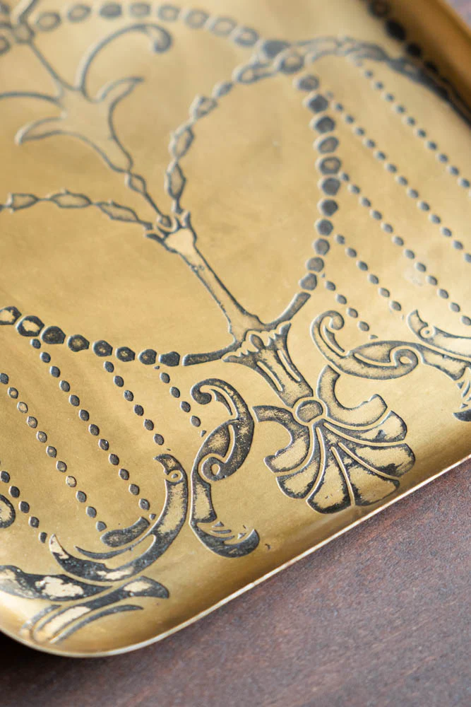 Brushed Gold Art Nouveau Tray - Image 2