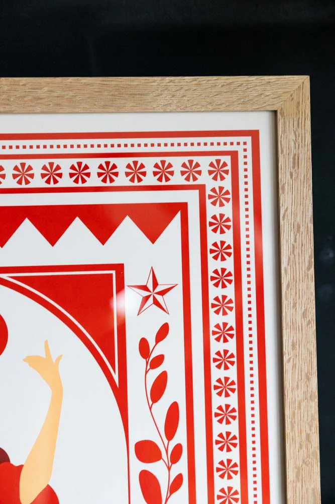Cha Cha A2 Art Print in Red- Available in 4 Options - Image 4