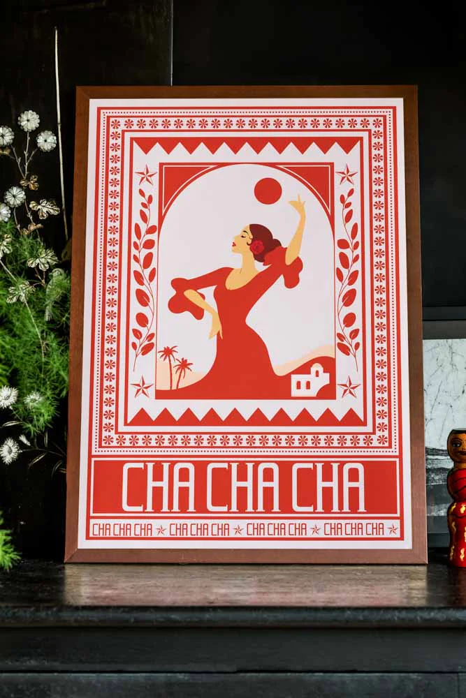 Cha Cha A2 Art Print in Red- Available in 4 Options - Image 5
