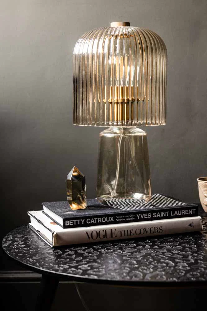 Champagne Seventies Glass Table Lamp - Image 3