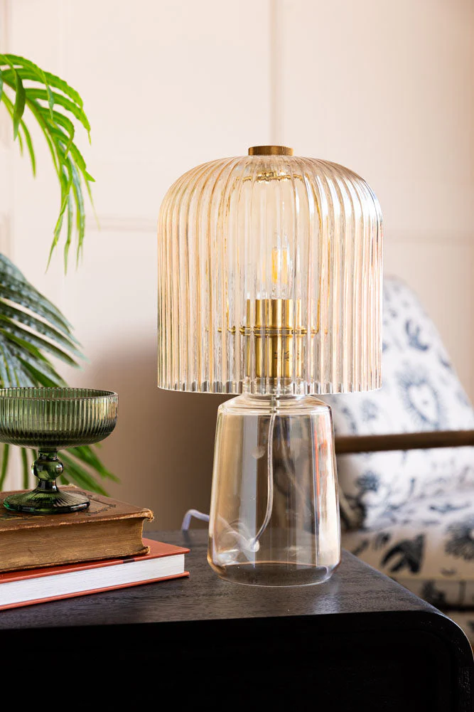Champagne Seventies Glass Table Lamp - Image 4