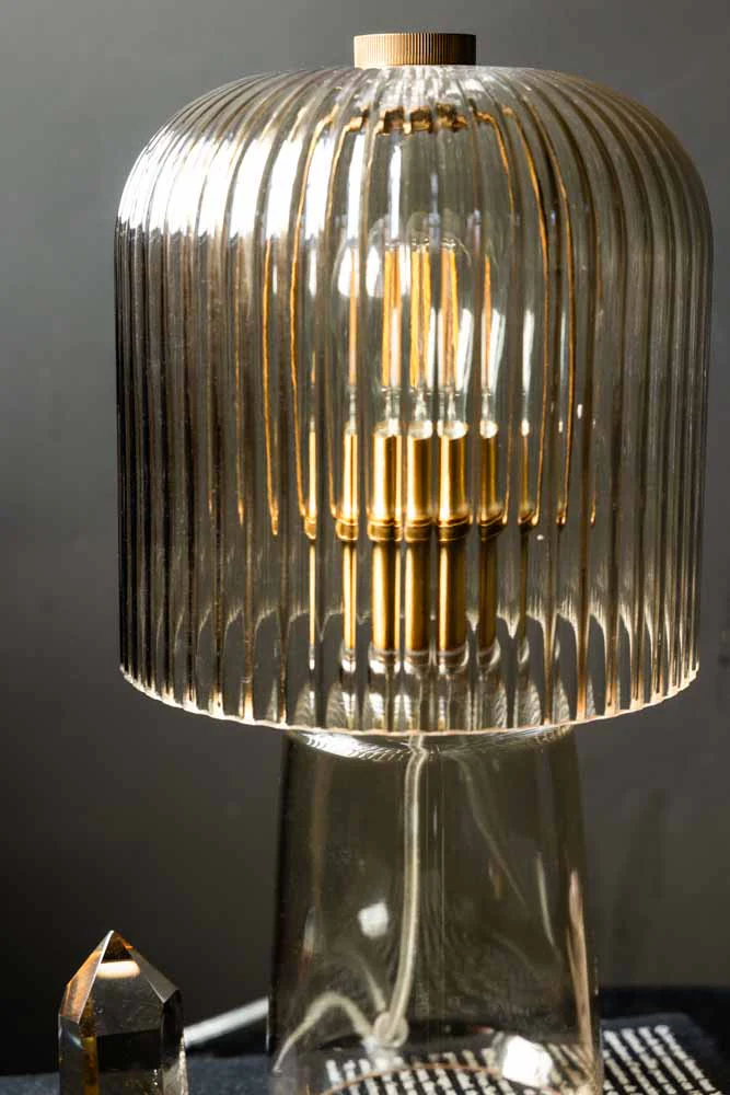 Champagne Seventies Glass Table Lamp - Image 9