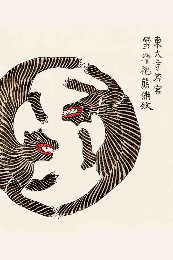 Chasing Tigers Square Art Print - Available Framed Or Unframed - Image 3