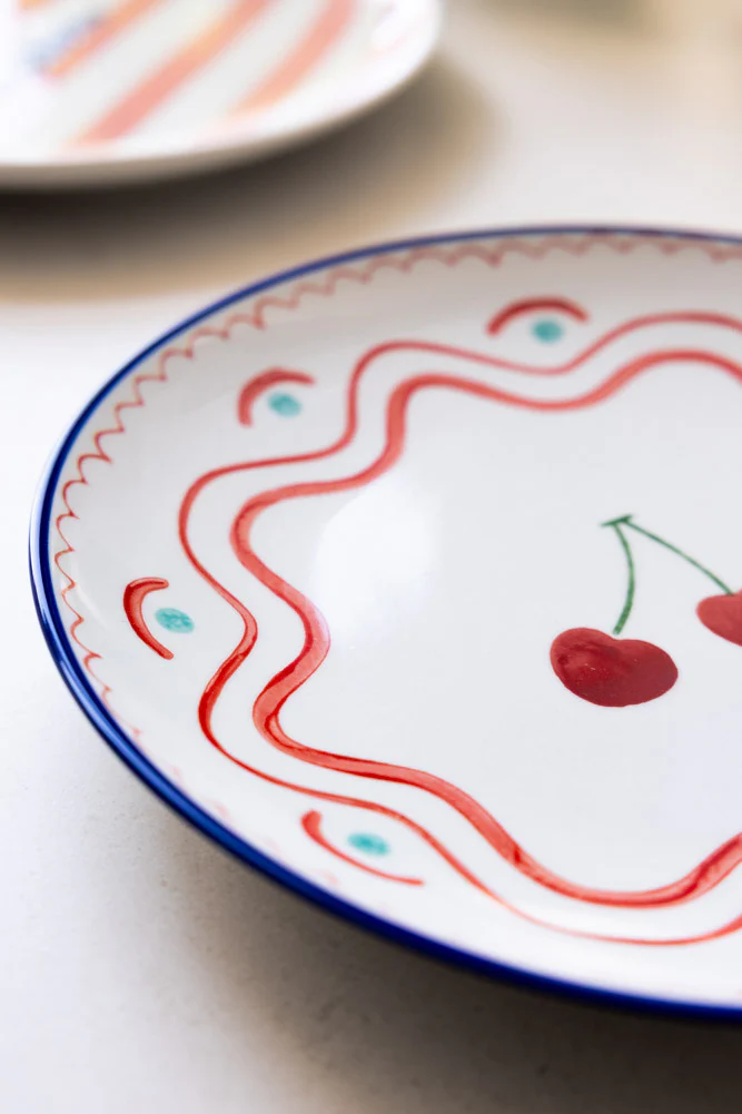 Cherry Print Ceramic Serving Plate - Image 5
