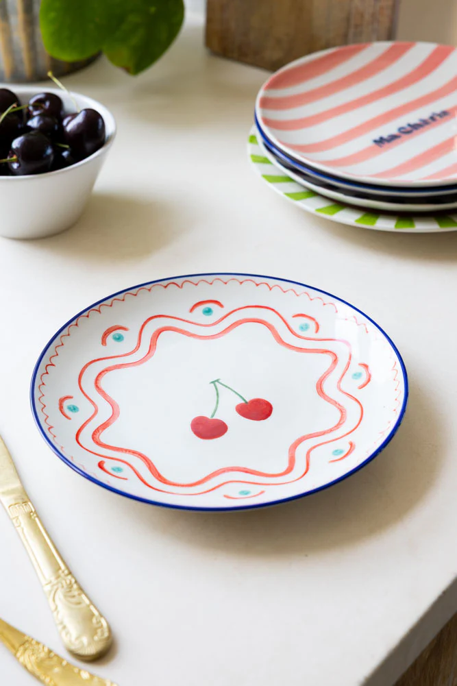 Cherry Print Ceramic Serving Plate - Image 6