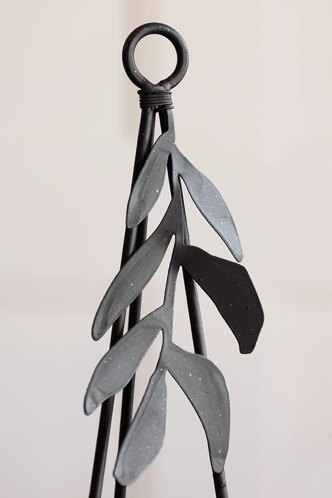 Chic Metal Candlestick Chandelier With Leaf Detail - Image 6