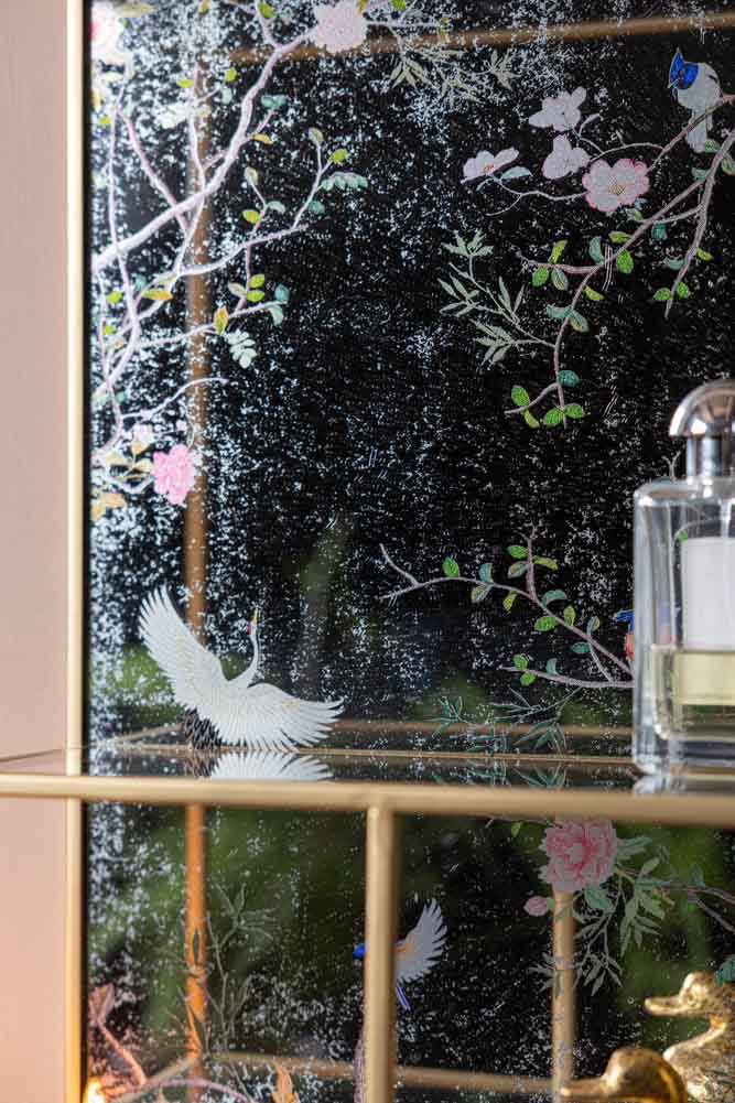 Chinoiserie Mirror Shelving Unit - Image 3