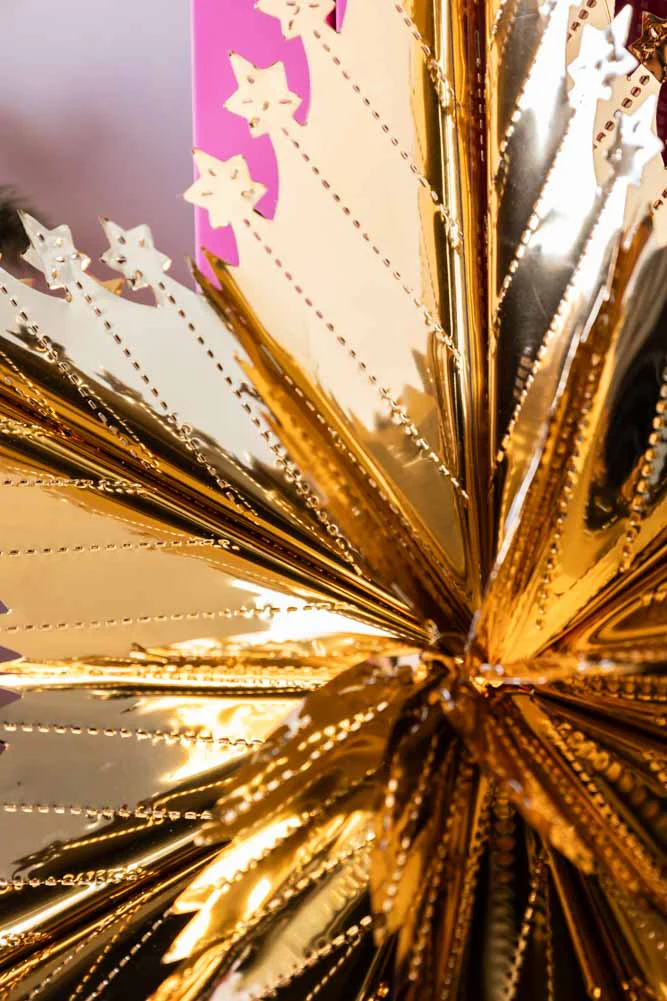 Christmas Star Hanging Decoration in Metallic Gold - Image 4