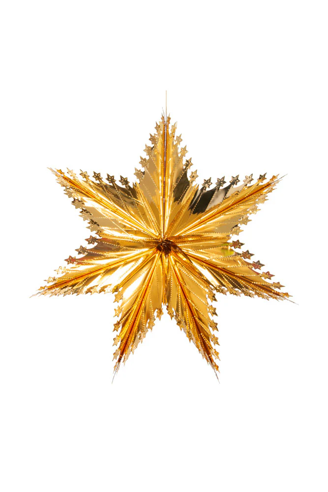Christmas Star Hanging Decoration in Metallic Gold - Image 6