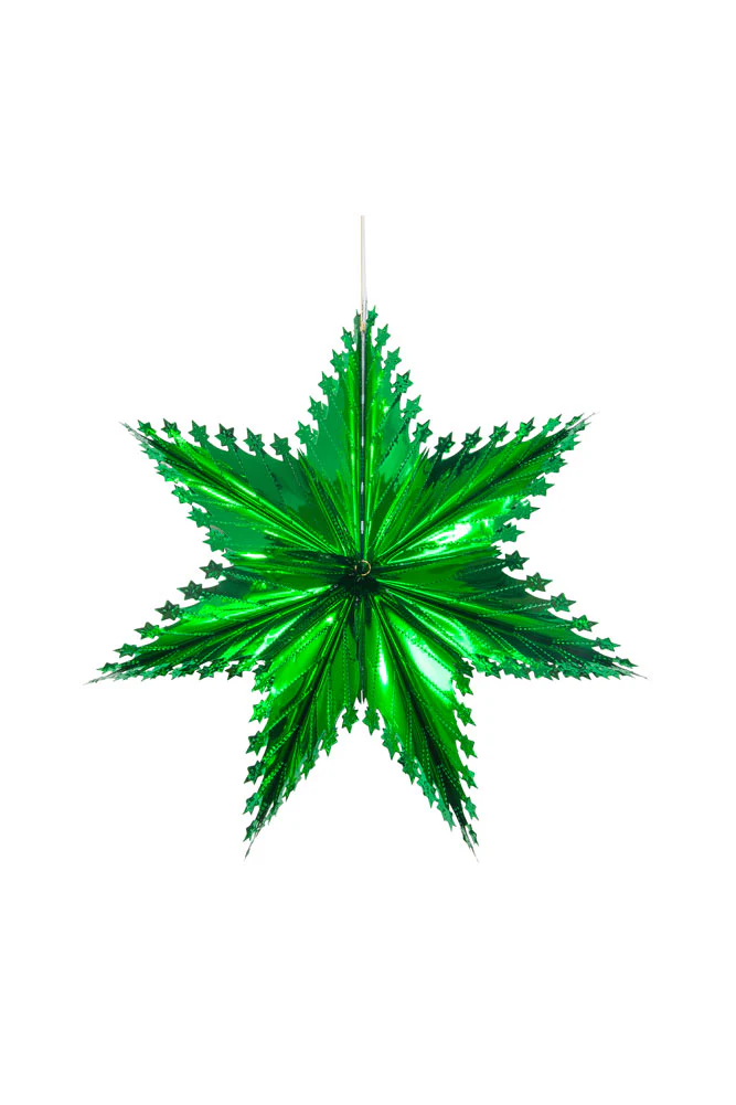 Christmas Star Hanging Decoration in Metallic Green - Image 8