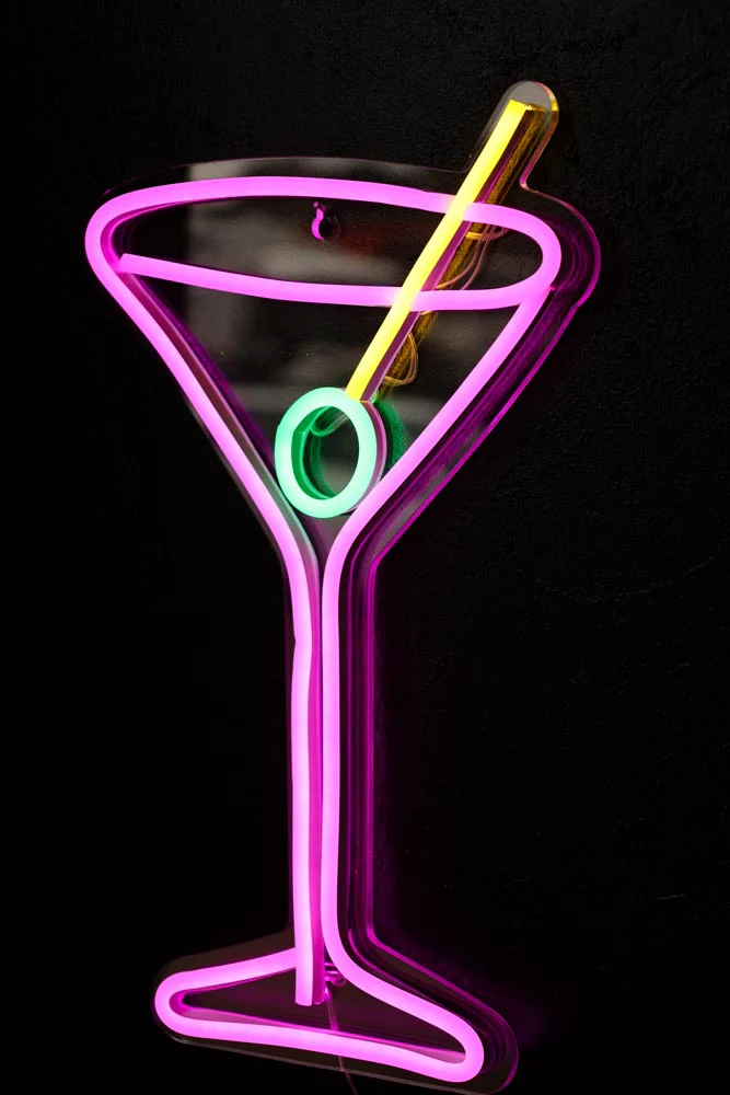 Cocktail Glass Neon Wall Light - Image 2